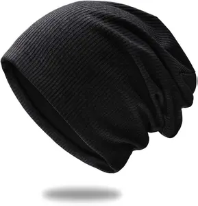 SD SHADOW DOMAIN Trendy Stylish Beanie of Quality Knit Fabric Breathable & Elastic Skull Cap Hat for Men Women One Size Fits Most Black Blue Gray Red Comfortable Lightweight Unisex Design