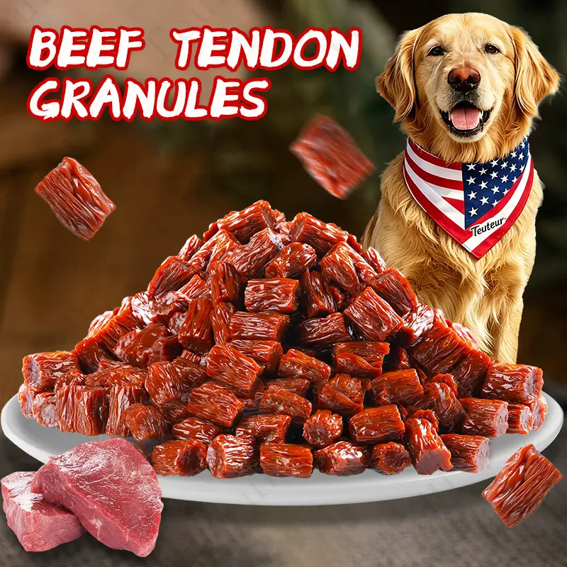 Beef Tendon Bites for Dogs, Chewy Beef Cube Training Treats for Puppies and Adult Dogs, Bite Size Reward Snacks for Small Medium Large Breeds, Everyday Pet Treats for Commands, Walks, Playtime, Travel and Positive Reinforcement for Daily Rewards