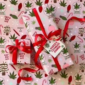Let's Get Lit Christmas Wrapping Paper| Stoner Christmas Gifts| Marijuana Gift Wrap| Weed Christmas Gifts| Cannabis Gifts| 420 Gifts