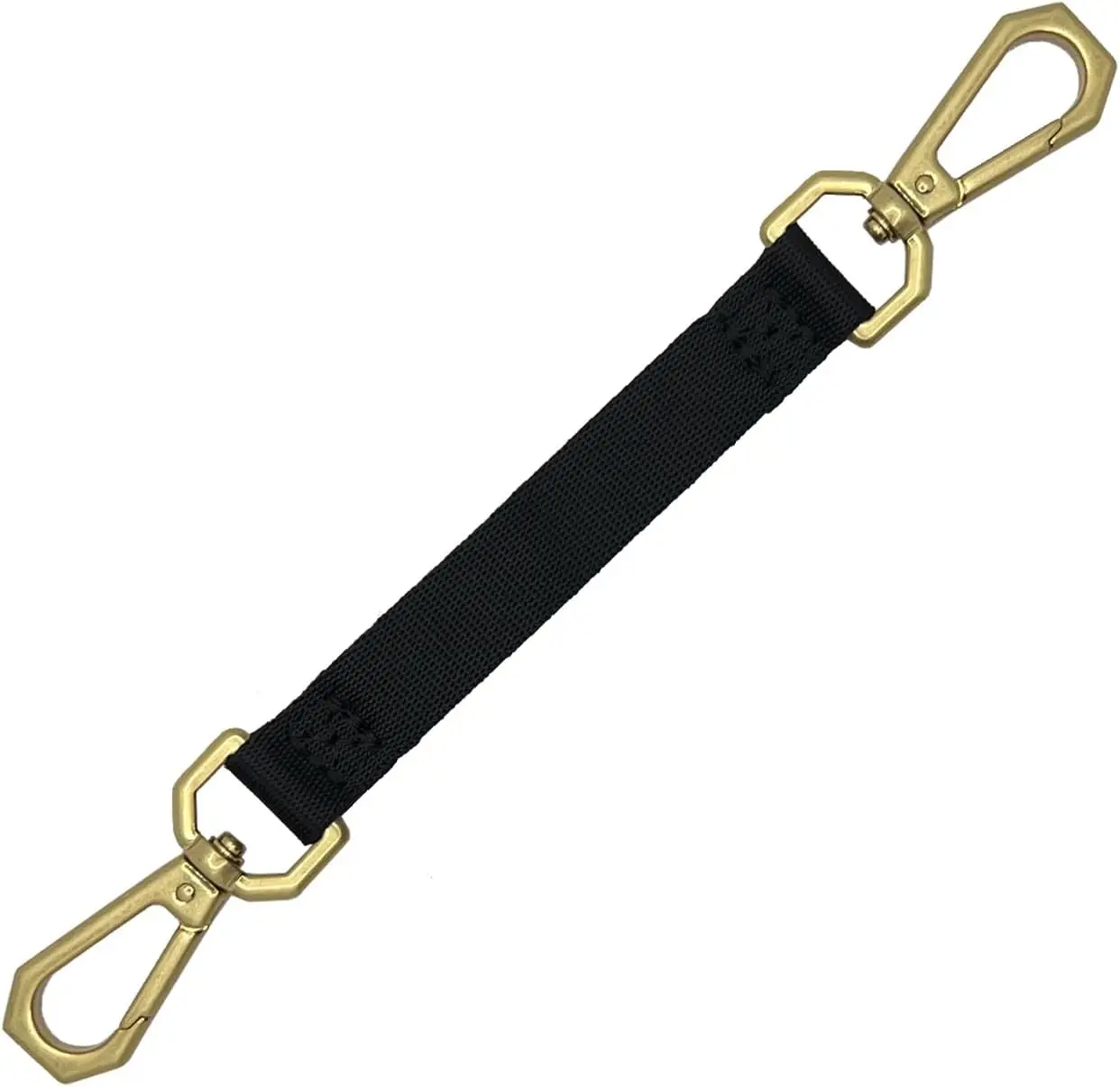 Heavy Duty Double Ended Collar Backup Clip for Dog Harnesses, Lockable Safety Clip for Prong Collar with Gentle Nylon Webbing