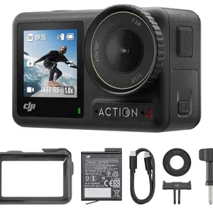 DJI Osmo Action 4 Essential Combo, Waterproof Action Camera with 1/1.3" Sensor, 4K/120fps Video, Stunning Low-Light Imaging, 10-bit & D-Log M Color Performance, Long-Lasting 160 Mins, Vlogging Camera
