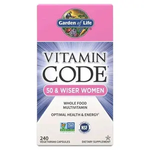 Garden of Life Women's Vitamin Code 50 and Wiser 240 Capsules for Optimal Health and Wellness, Vitamins for women