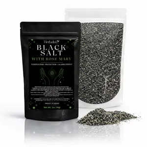 Herbalista Viral Rosemary + Black Salt 2oz (56g) | Protection & Cleansing, Ritual & Spell Salt for Witchcraft and Wiccan Practices, Spiritual Purification.