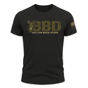BBD Button Buck Down T-Shirt, Outdoor Adventure Tee for Men, Country Life Angling Shirt, Southern Lifestyle Graphic Top for Hunters and Nature Lovers