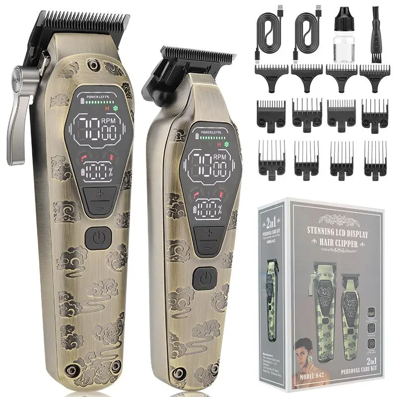 Professional Hair Clipper Set, 1 Set Hair Trimmer Kit, Hair Clipper Set, Household Barber Specialization, Trimmers for Men, Hair Styling Tools, Barber Kit, Barber Clippers, Hair Cutting Machines, Usb Rechargeable Clipper, Winter Gift