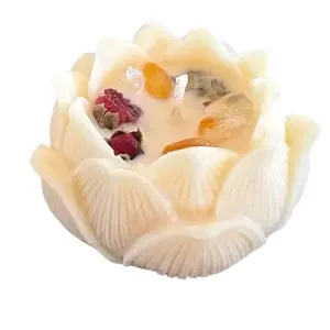 Peace Offering Beeswax Lotus Candle, Citrine Abundance Candle, Natural Honey Aromatherapy, Cute Decorative Candle, Alter, Shrine Candle