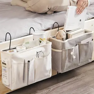 Foldable Fabric Bedside Hanging Organizer Basket - Multi-Compartment Storage for Snacks, Books, Electronics & Accessories - Space-Saving Dorm Room & Bedroom Storage Solution, Under Bed Storage, Desk & Drawer Organizer for Home Storage