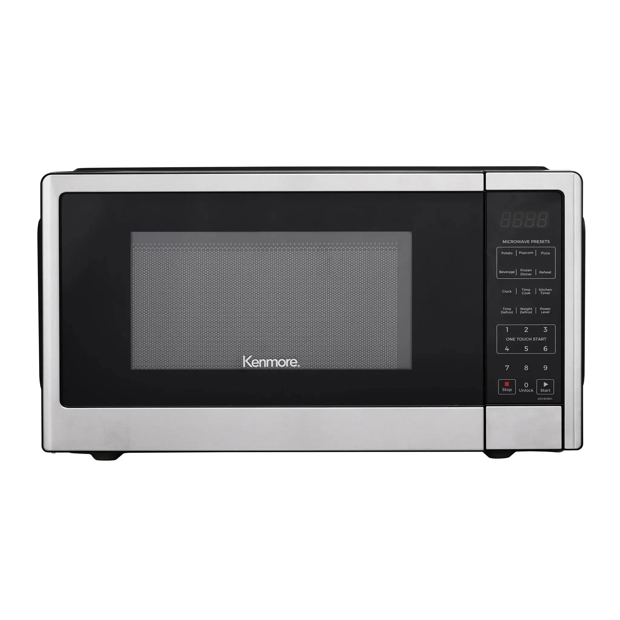 1000W Countertop Microwave Oven - Stainless Steel, 1.1 Cu Ft, Child Lock, 6 One-Touch Settings, 10 Power Levels