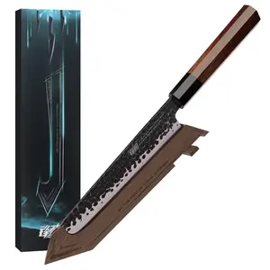 FINDKING Walnut Knife Edge Guard, Wooden Magnetic Knife Sleeve for Counter, Drawer, Knife Bag, Light, Portable Blade Sheath Cover, Multiple Size (Knife Not Included)