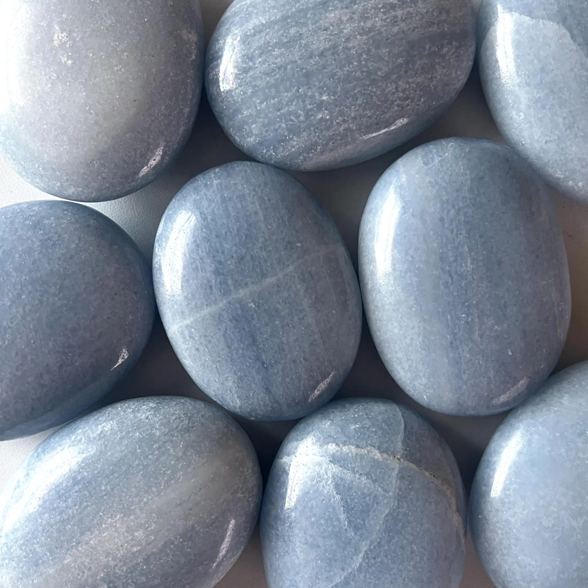 Blue Calcite Palm Stone