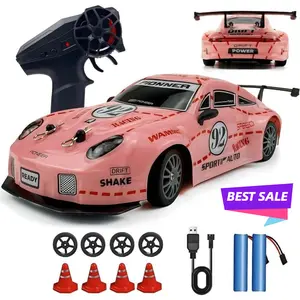 Kids remote control drift car, speed 20 km/h, 4WD with LED lights, two batteries and spare drift tires, suitable for family and outdoor use. Ideal as a social gift, kids gift, birthday and holiday gift, Easter gift, Children’s Day Gift, etc. tiktokshopspr