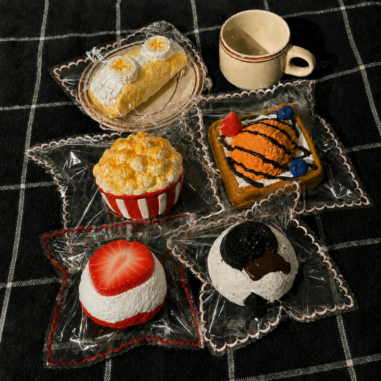 10 Styles of Giant Handmade Food-Shaped Stress Relief Toys, 280g Each, Satisfying Food-Grade Soft Silicone Squeeze Toys with Cream Filling & Lifelike Texture;Stress Reliever for the Office and Home, Cute Handcrafted Gift and Party Favor for Kids