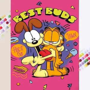 1 set of DIY diamond painting kit, 5D diamond art set, DIY decoration hugging, friends, cartoon mosaic, diamond art, DIY art home decor