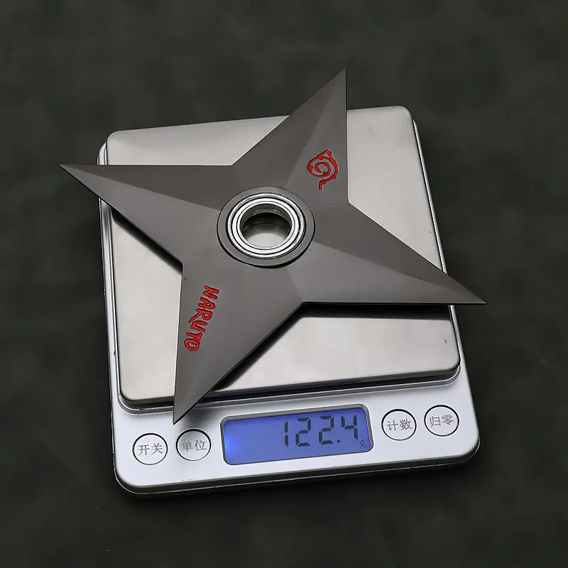 Spiky Ninja Shuriken Spinner – Textured Metal Fidget Keychain for
