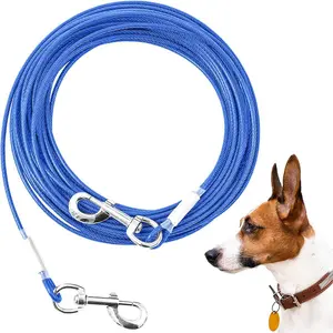 Durable Steel Wire Dog Leash for Medium to Large Dogs, 5 Meter Long, Suitable for Dogs Up to 125 Lbs, Outdoor/courtyard Running Leash