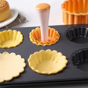 Creative cake cup press mold, cookie mold, lace tart mold, fruit tart, egg tart, glutinous rice boat pie type cake mold, durable PP press mold, easy to release, creative cup shape combination tool