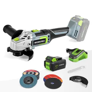 #Summervibes WORKPRO 20V Cordless Angle Grinder Kit, 4-1/2 Inch, Lightweight Angle Grinder Tool w/ 4.0Ah Lithium-Ion Battery & Fast Charger, Ergonomic Button Position for Reducing Hand Pressure