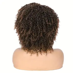 Short Kinky Curly Wigs Side Part Wig Afro Curly Wig Twist Out Wig Heat Resistant Fiber Synthetic Full Wigs for Women