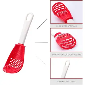 Multifunctional Cooking Spoon Skimmer Scoop Colander Strainer Masher Food-Grade High-Temperature Resistant for Cooking, Draining, Mashing Kitchen Utensil