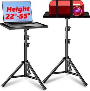 Projector Stand, 33LB Load Bearing & 22-55" Height Adjustable, for Projector/Laptop/DJ Gear, Outdoor/Office/Studio -  Base (Black)