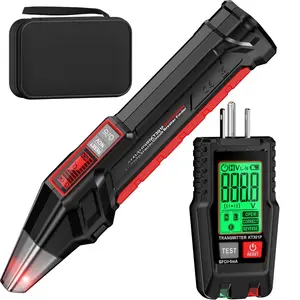 Circuit Breaker Finder with LCD Display, GFCI Outlet Tester, Electrical Circuit Tracer Tool with NCV Test & Flashlight, Includes Carrying Case - KT301