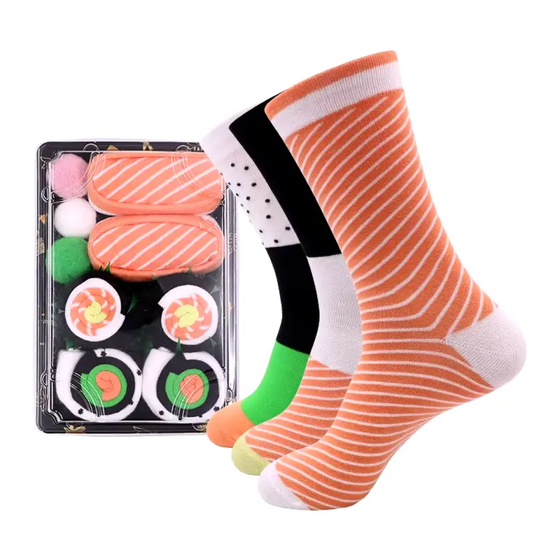 Personalized Sushi Cartoon Basketball Socks for Men and Women - Gift Box Packaging - Menswear
