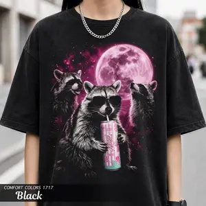 Raccoon Alani Nu Shirt, Comfort Colors Garment-Dyed Tee, Funny Energy Drink Lover, Full Sizes, Full Colors
