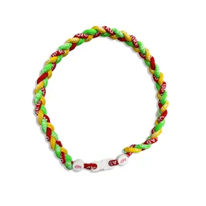 RAD - 18" Braided Rope Necklace (Red/Yellow/Green)