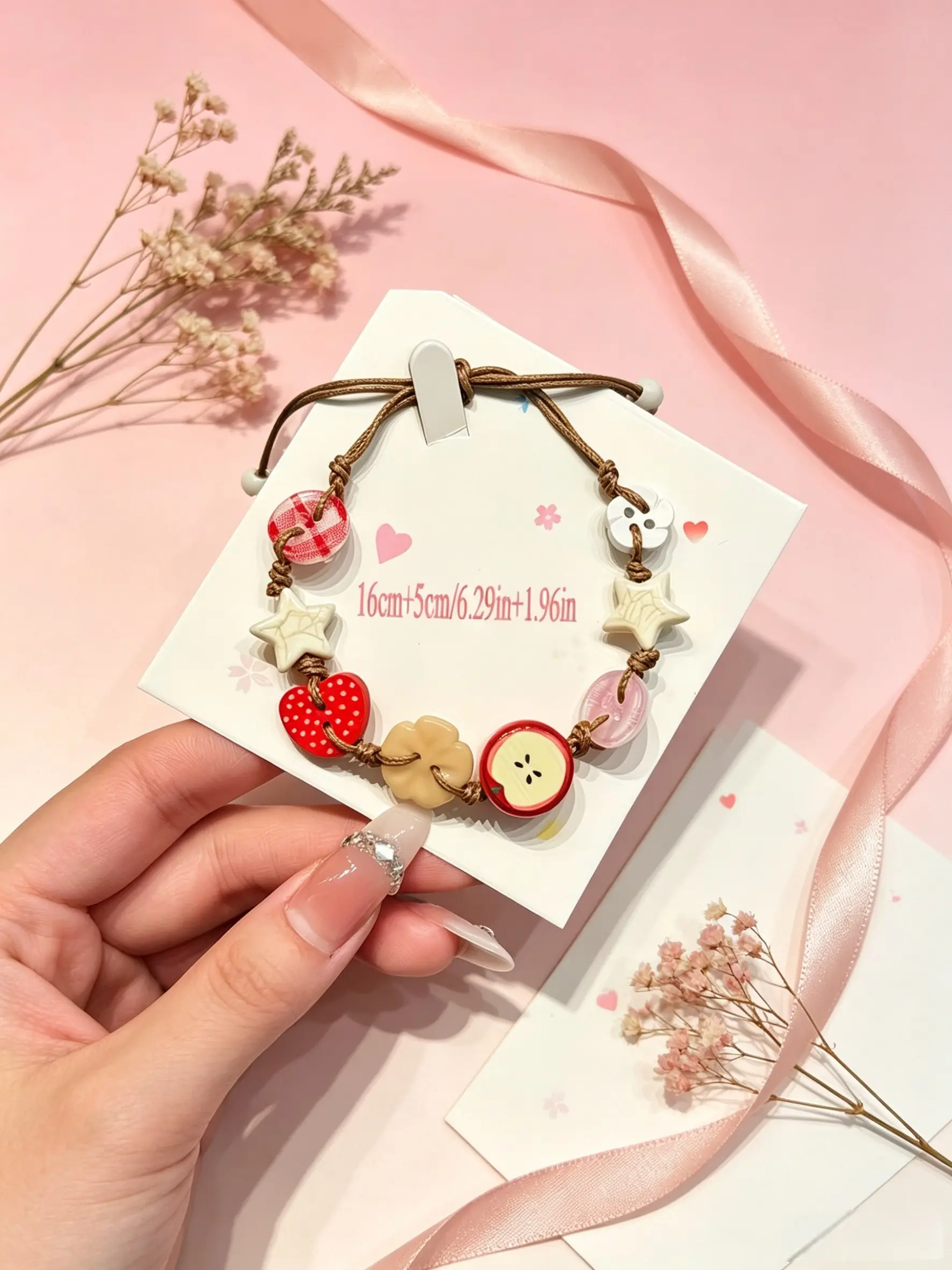 Charming Apple Bracelet, Unique Colorblock Design, Cute Forest Style, Handcrafted, Perfect Gift for Best Friend, All Seasons Wear