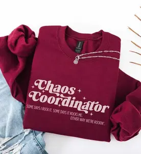 Chaos Coordinator Retro Sweatshirt or Short Sleeve T-SHIRT , ESE Teacher , Special Education Staff, Sped Graduation Gift Crewneck Medium