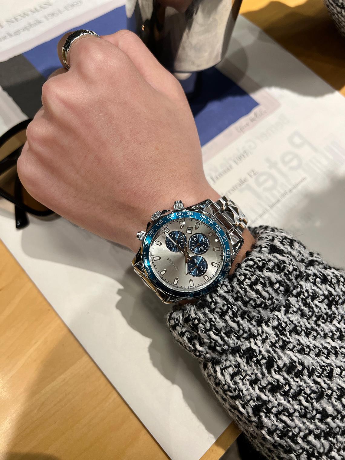 Swiss Luxury Men's Multifunctional Watch - Luminous Quartz Wristwatch with Premium Steel Band, Waterproof Business Style