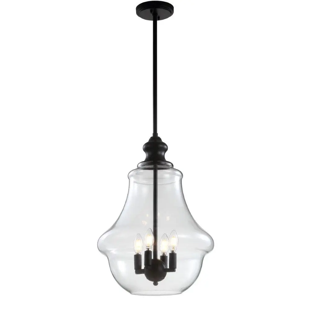 JONATHAN Y Edison Farmhouse Metal LED Pendant; for Living Room,Bedroom, Kitchen, Office