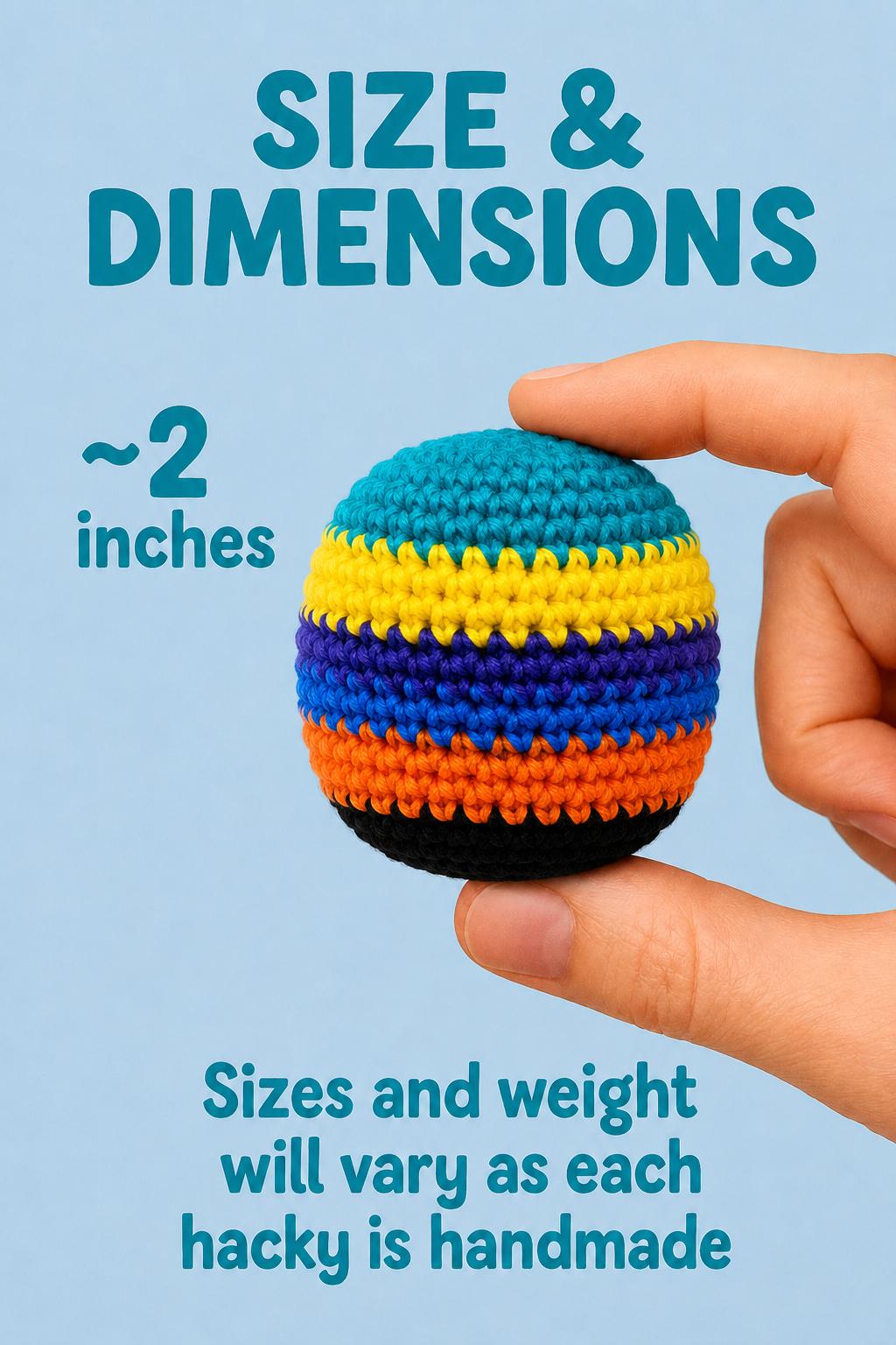 3PCS Hacky Sack Footbag Set Handmade Crochet Hacky Kick Sack Balls Knitted Kick Balls for Kids & Adults, Handmade Toss Bags for Playground, Parties & Travel (Random colors)