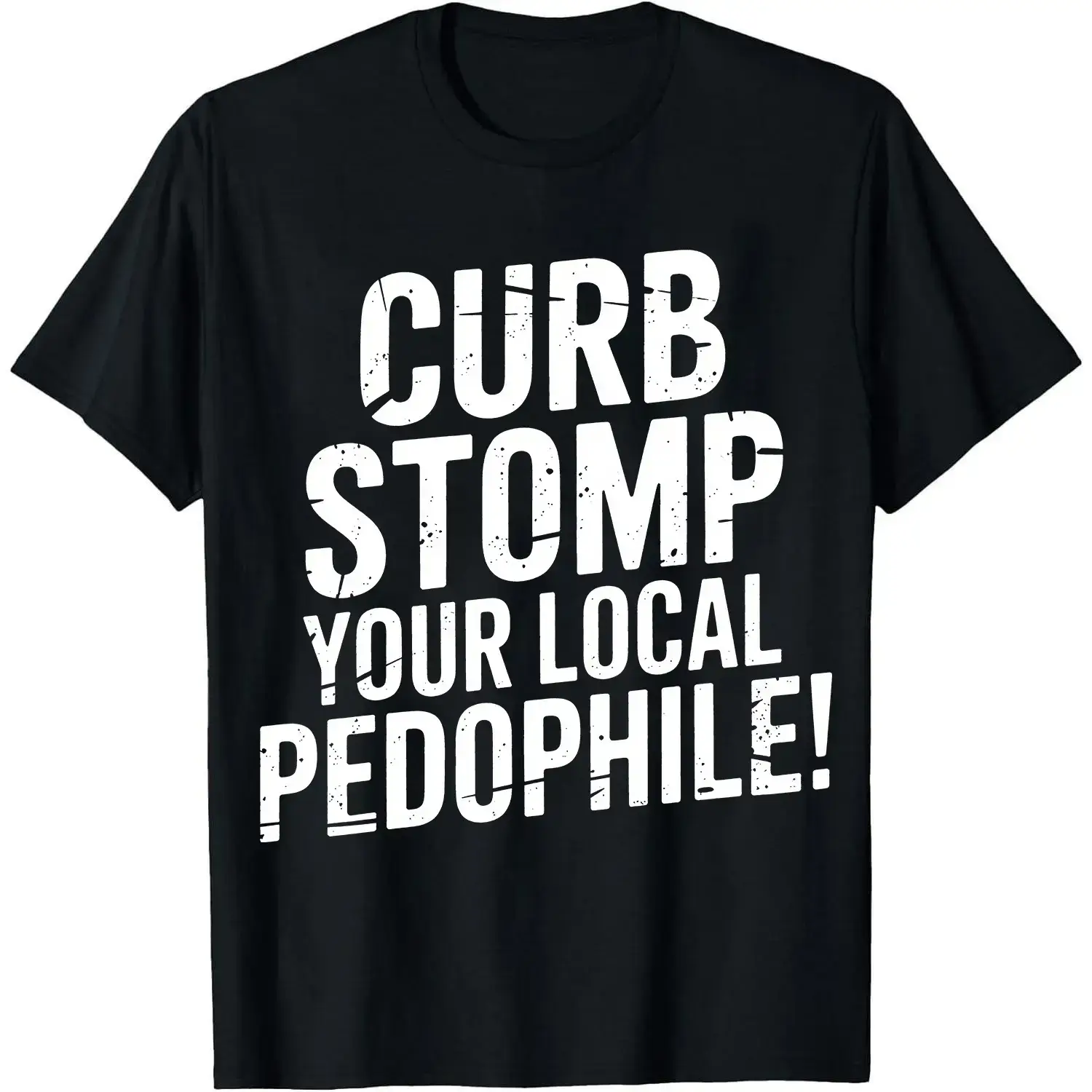 CURB STOMP YOUR LOCAL PEDOPHILE Printed Men's T-shirt Graphic Tee