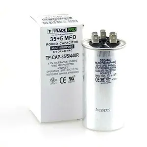 TRADEPRO TP-CAP-35/5/440R - Run Capacitor, 35/5/440 VAC, Round, Dual Rated