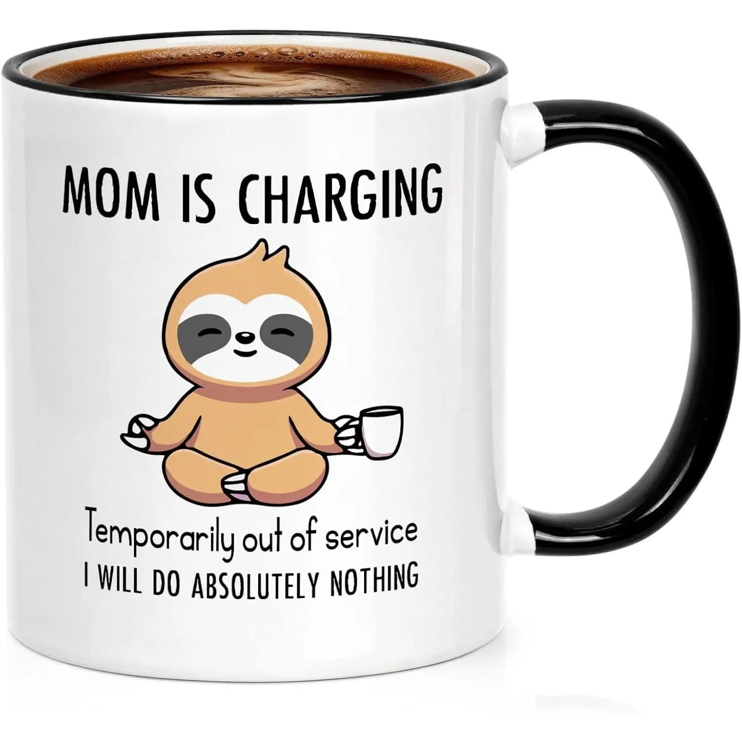 Mothers Day Mug 11 Oz, Mom Is  Temporarily out of Service, Mothers Day Gifts Coffee Cup from Daughter Son, Christmas Birthday Sloth  for Mom