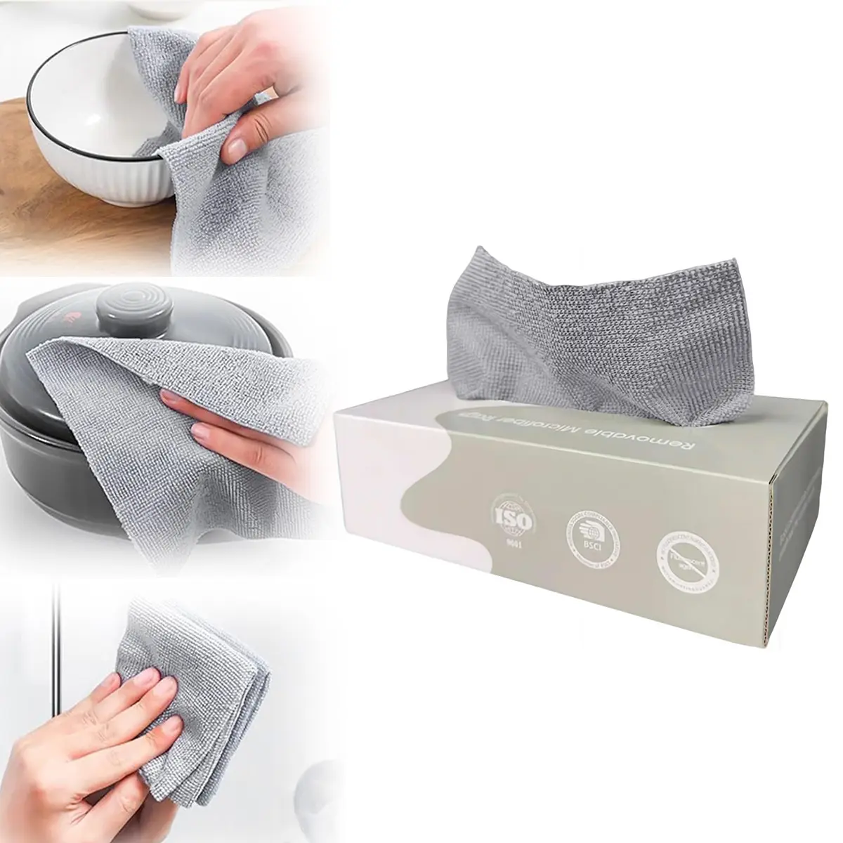 Small Microfiber Towel for Home Microfiber Cleaning Cloth Rags in A Box (20 Count) -7.9" x 7.9" Reusable Microfiber Towels for Cars - Edgeless Terry Towels,for Home, Kitchen