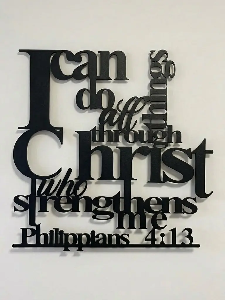 Inspirational Metal Wall Art, 1 Count Christian Bible Verse Wall Decor, Wall Hanging Decor for Home Living