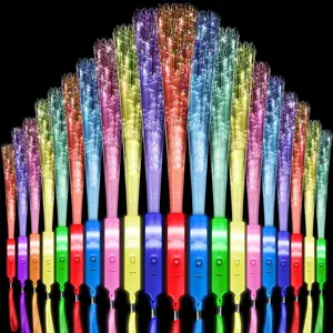 80 Pack Glow Sticks, Multicolor Fiber Optic Wand Glow Wand LED Light Up Wand Bulk Flashing Sticks for Glow in The Dark Birthday Party Favor Wedding Halloween Christmas, 8 Colors