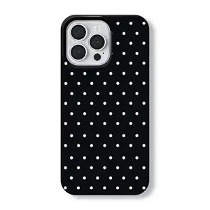 Korean INS White Polka Dots Phone Case For iPhone 17 Air 16e 16 Pro Max 15 14 Plus 13 12 Mini 11 Shockproof Silicone Back Cover