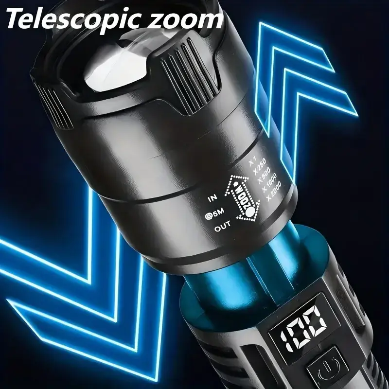 4 points rechargeable high-power LED flashlight with zoomable spotlight, USB cable, ultra-bright, long-distance, can campable tactical working lamp, can hunt, hike, emergency, adjustable tactical flashlightRAIMENTRY 4 points rechargeable high-power LED flashlight with zoomable spotlight, USB cable, ultra-bright, long-distance, can campable tactical working lamp, can hunt, hike, emergency, adjustable tactical flashlightRAIMENTRY