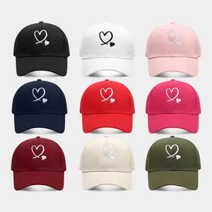 Heart Embroidered Custom Embroidered Snapback Cap - Matching Couple Adjustable Trucker Hat, Unisex Embroidery Adjustable Sun Protection Dad Hat for Travel, Outdoor Use