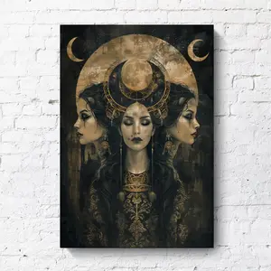 Moon Goddess Pattern Unframed Painting, 1 Count Wall Art Canvas Printing, Wall Decor for Home Living Room Bedroom, Ornaments
