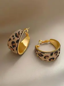 Women Chic Leopard Print Hoop Earrings Jewelry Set - Jewellery