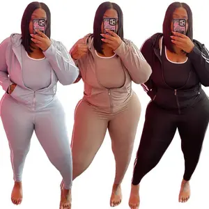 Women's Plus Size Jogging Suit 2 Piece Sweatsuit Long Sleeve Jacket & Pants Two Piece Track Set Outfit(Sheets)