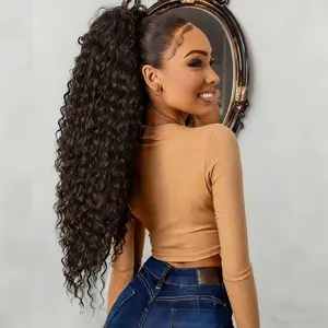 Ponytail Extension Claw 30inch Curly Pony Tail Clip in Claw Hair Extensions Fluffy Natural Looking Synthetic Hairpiece for Women Party Daily Use   Long Wavy