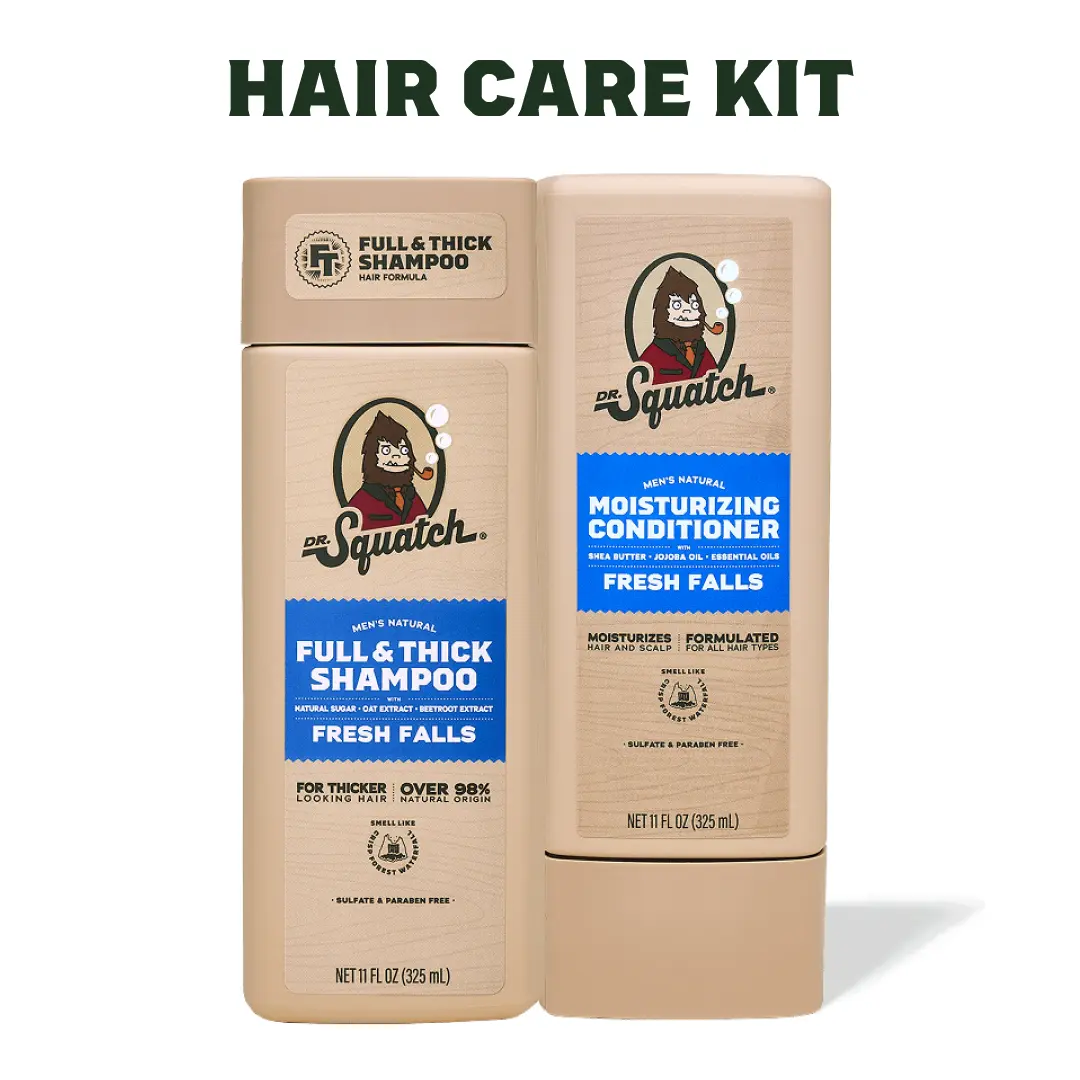 Dr. Squatch Hair Care Kit | Full & Thick Shampoo | Moisturizing Conditioner | Natural Products for Men Dr. Squatch Hair Care Kit | Full & Thick Shampoo | Moisturizing Conditioner | Natural Products for Men