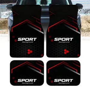 4pcs Cool Print Car Mats, Durable Polyester Floor Pads, Safe and Practical, Ideal Gift, Long-Lasting, Suitable for Trucks, Cars, Suvs