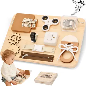 Montessori Wooden Busy Board for Toddlers