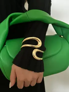 Irregular Cuff Bangle Shape for Women, Fashion Jewellery for Party, Daily Clothing Decor, Trendy All-match & Exquisite Jewelry for Birthday Gift